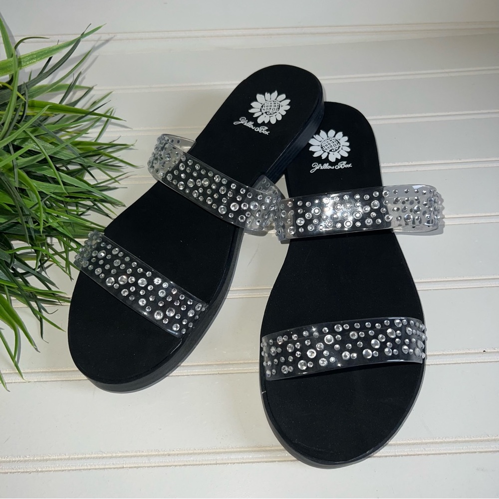 Yellow Box Fairie Clear sandals - new in box
